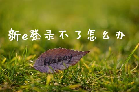 新e登录不了怎么办_https://m.fansifence.com_贵金属行情_第1张