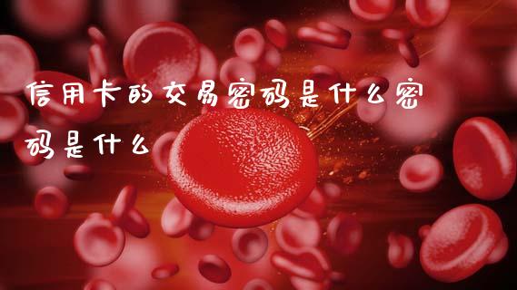 信用卡的交易密码是什么密码是什么_https://m.fansifence.com_消费金融_第1张