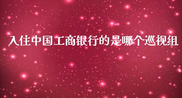 入住中国工商银行的是哪个巡视组_https://m.fansifence.com_消费金融_第1张