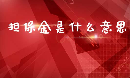 担保金是什么意思_https://m.fansifence.com_贵金属行情_第1张