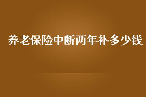 养老保险中断两年补多少钱_https://m.fansifence.com_贵金属行情_第1张