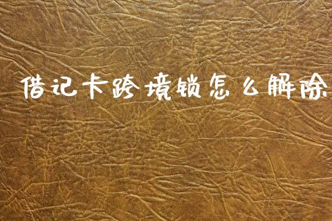 借记卡跨境锁怎么解除_https://m.fansifence.com_公募基金_第1张