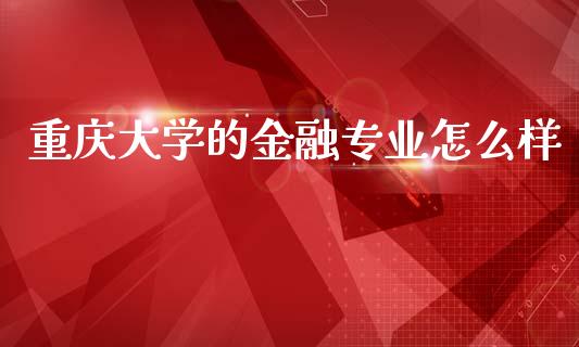 重庆大学的金融专业怎么样_https://m.fansifence.com_公募基金_第1张