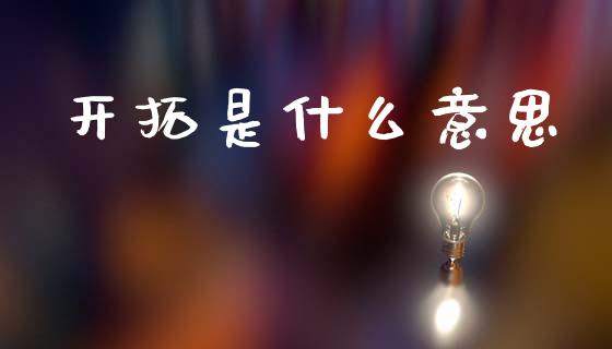 开拓是什么意思_https://m.fansifence.com_消费金融_第1张