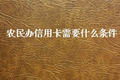 农民办信用卡需要什么条件_https://m.fansifence.com_公募基金_第1张