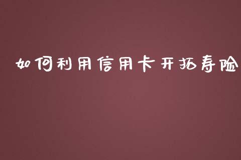 如何利用信用卡开拓寿险_https://m.fansifence.com_公募基金_第1张
