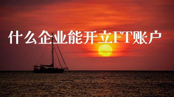 什么企业能开立FT账户_https://m.fansifence.com_贵金属行情_第1张