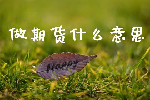 做期货什么意思_https://m.fansifence.com_贵金属行情_第1张