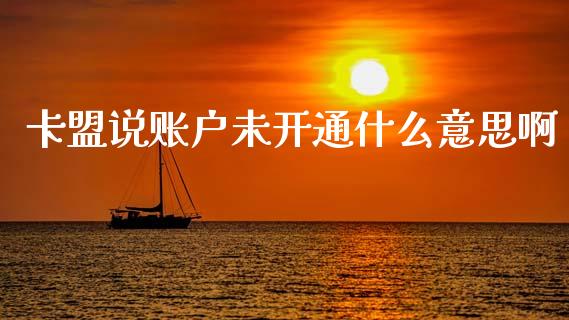 卡盟说账户未开通什么意思啊_https://m.fansifence.com_个股行情_第1张