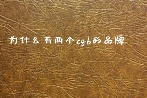 为什么有两个cqb的品牌_https://m.fansifence.com_贵金属行情_第1张