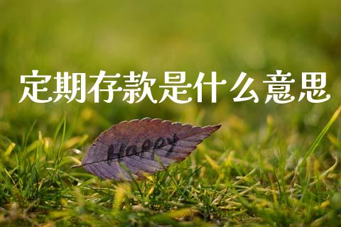 定期存款是什么意思_https://m.fansifence.com_个股行情_第1张