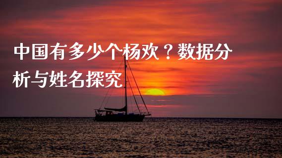 中国有多少个杨欢？数据分析与姓名探究_https://m.fansifence.com_消费金融_第1张