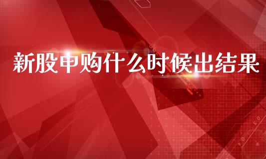 新股申购什么时候出结果_https://m.fansifence.com_公募基金_第1张