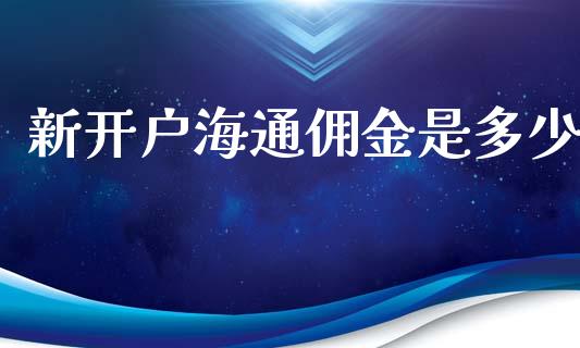 新开户海通佣金是多少_https://m.fansifence.com_公募基金_第1张