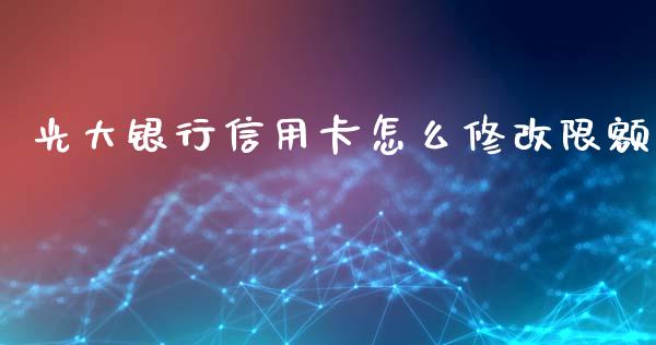 光大银行信用卡怎么修改限额_https://m.fansifence.com_公募基金_第1张