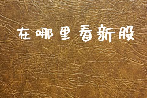 在哪里看新股_https://m.fansifence.com_个股行情_第1张