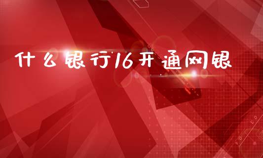 什么银行16开通网银_https://m.fansifence.com_个股行情_第1张