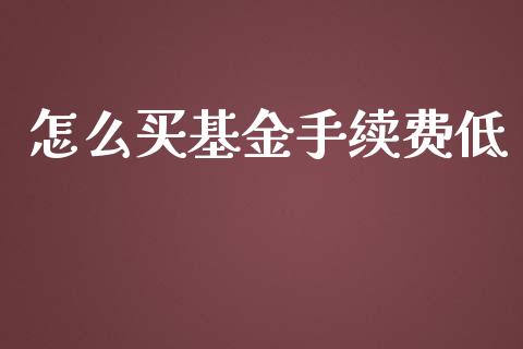 怎么买基金手续费低_https://m.fansifence.com_公募基金_第1张