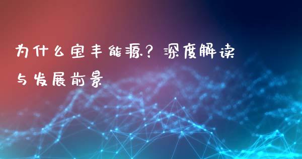 为什么宝丰能源？深度解读与发展前景_https://m.fansifence.com_贵金属行情_第1张