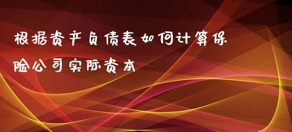 根据资产负债表如何计算保险公司实际资本_https://m.fansifence.com_公募基金_第1张