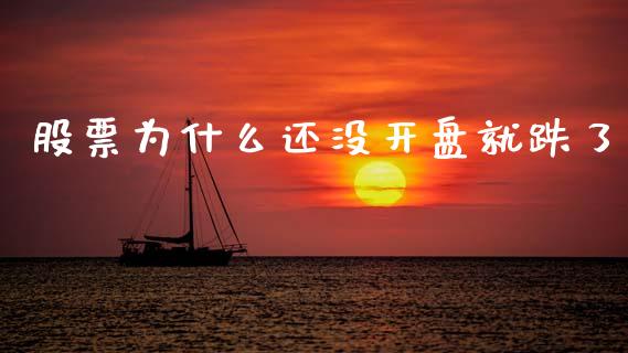 股票为什么还没开盘就跌了_https://m.fansifence.com_公募基金_第1张