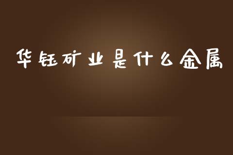 华钰矿业是什么金属_https://m.fansifence.com_个股行情_第1张