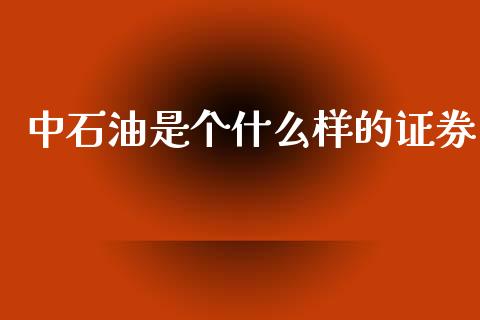 中石油是个什么样的证券_https://m.fansifence.com_公募基金_第1张