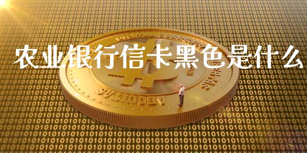农业银行信卡黑色是什么_https://m.fansifence.com_个股行情_第1张
