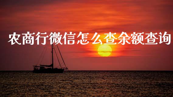 农商行微信怎么查余额查询_https://m.fansifence.com_消费金融_第1张