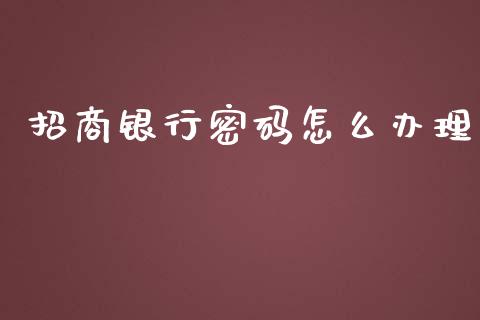 招商银行密码怎么办理_https://m.fansifence.com_个股行情_第1张