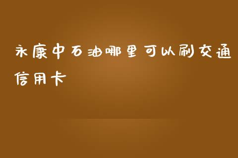 永康中石油哪里可以刷交通信用卡_https://m.fansifence.com_公募基金_第1张