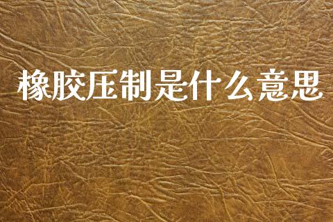 橡胶压制是什么意思_https://m.fansifence.com_公募基金_第1张