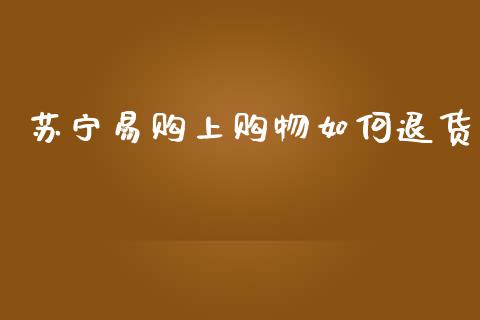 苏宁易购上购物如何退货_https://m.fansifence.com_贵金属行情_第1张