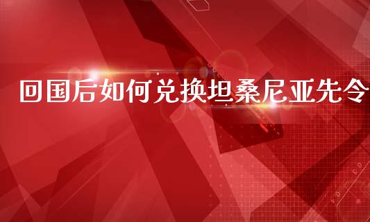 回国后如何兑换坦桑尼亚先令_https://m.fansifence.com_贵金属行情_第1张