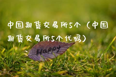 中国期货交易所5个（中国期货交易所5个代码）_https://m.fansifence.com_公募基金_第1张