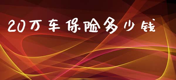 20万车保险多少钱_https://m.fansifence.com_公募基金_第1张