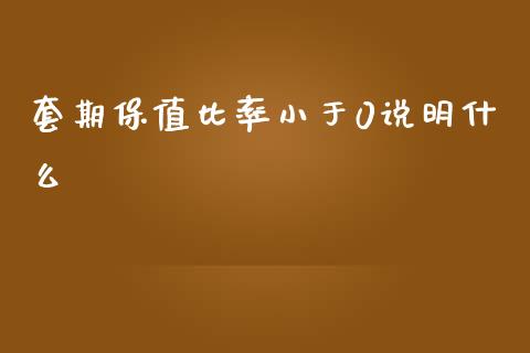 套期保值比率小于0说明什么_https://m.fansifence.com_贵金属行情_第1张