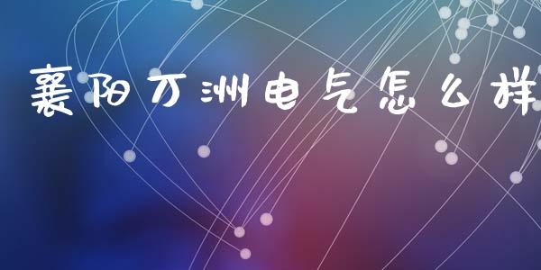 襄阳万洲电气怎么样_https://m.fansifence.com_贵金属行情_第1张