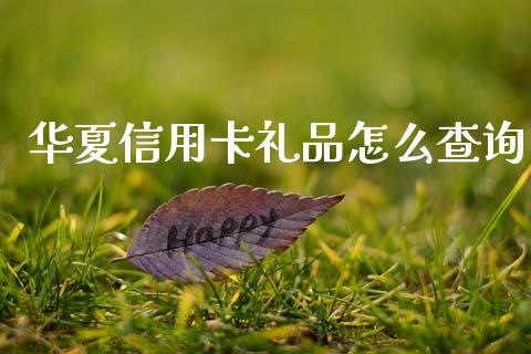 华夏信用卡礼品怎么查询_https://m.fansifence.com_公募基金_第1张