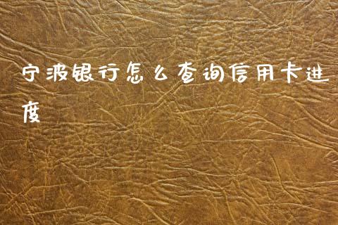 宁波银行怎么查询信用卡进度_https://m.fansifence.com_公募基金_第1张