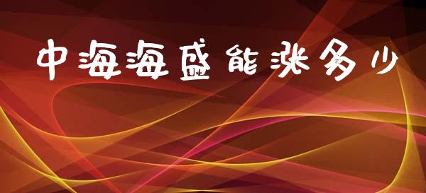 中海海盛能涨多少_https://m.fansifence.com_公募基金_第1张