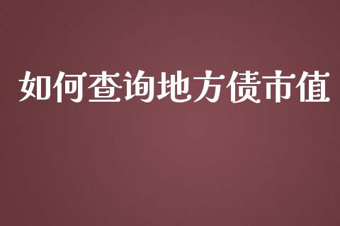 如何查询地方债市值_https://m.fansifence.com_贵金属行情_第1张