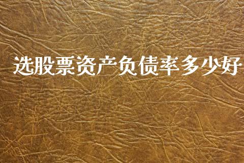 选股票资产负债率多少好_https://m.fansifence.com_贵金属行情_第1张