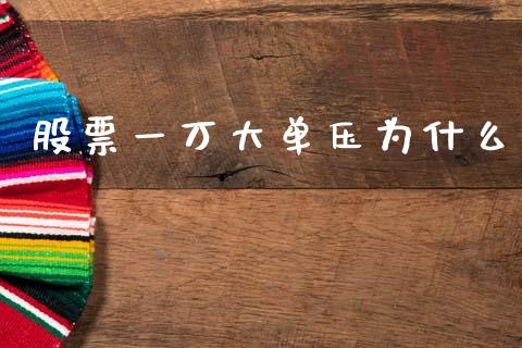 股票一万大单压为什么_https://m.fansifence.com_贵金属行情_第1张