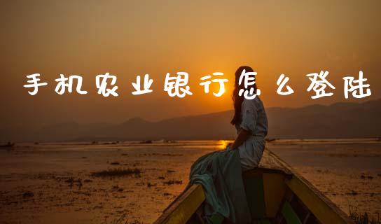 手机农业银行怎么登陆_https://m.fansifence.com_个股行情_第1张