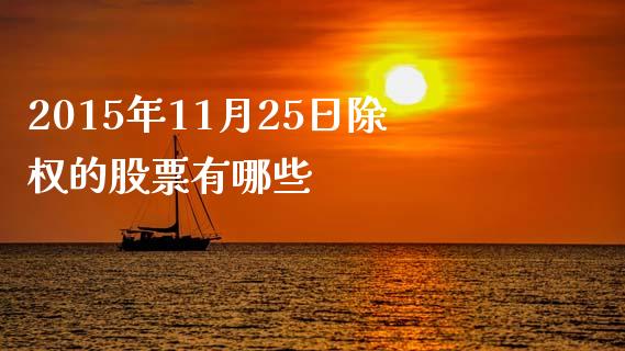 2015年11月25日除权的股票有哪些_https://m.fansifence.com_公募基金_第1张