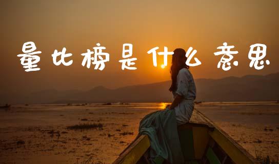 量比榜是什么意思_https://m.fansifence.com_个股行情_第1张