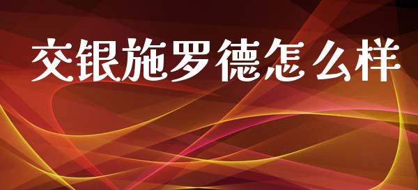 交银施罗德怎么样_https://m.fansifence.com_公募基金_第1张