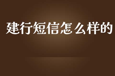 建行短信怎么样的_https://m.fansifence.com_个股行情_第1张