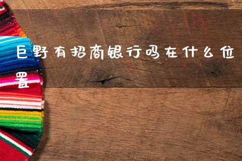 巨野有招商银行吗在什么位置_https://m.fansifence.com_个股行情_第1张